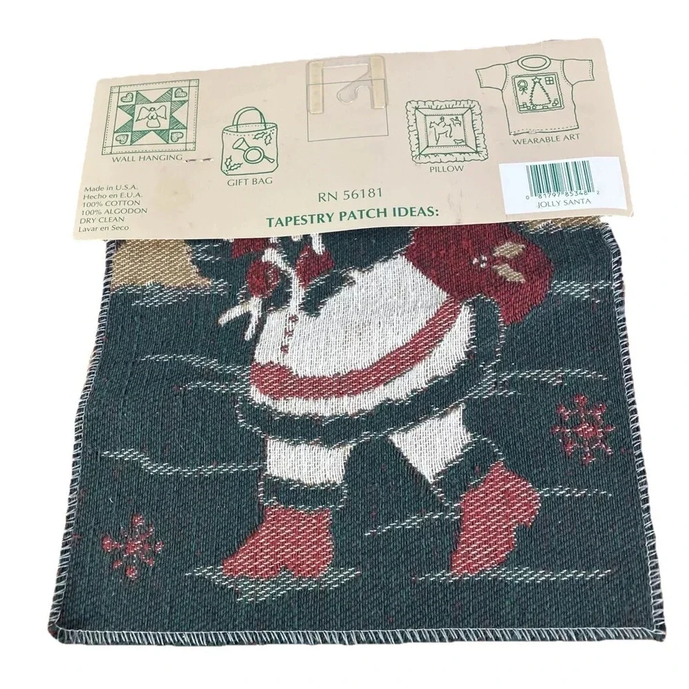 Lot 3 New 9x9 Tapestry fabric Patch Pillow Wall Hanging‎ Tote Christmas Holiday